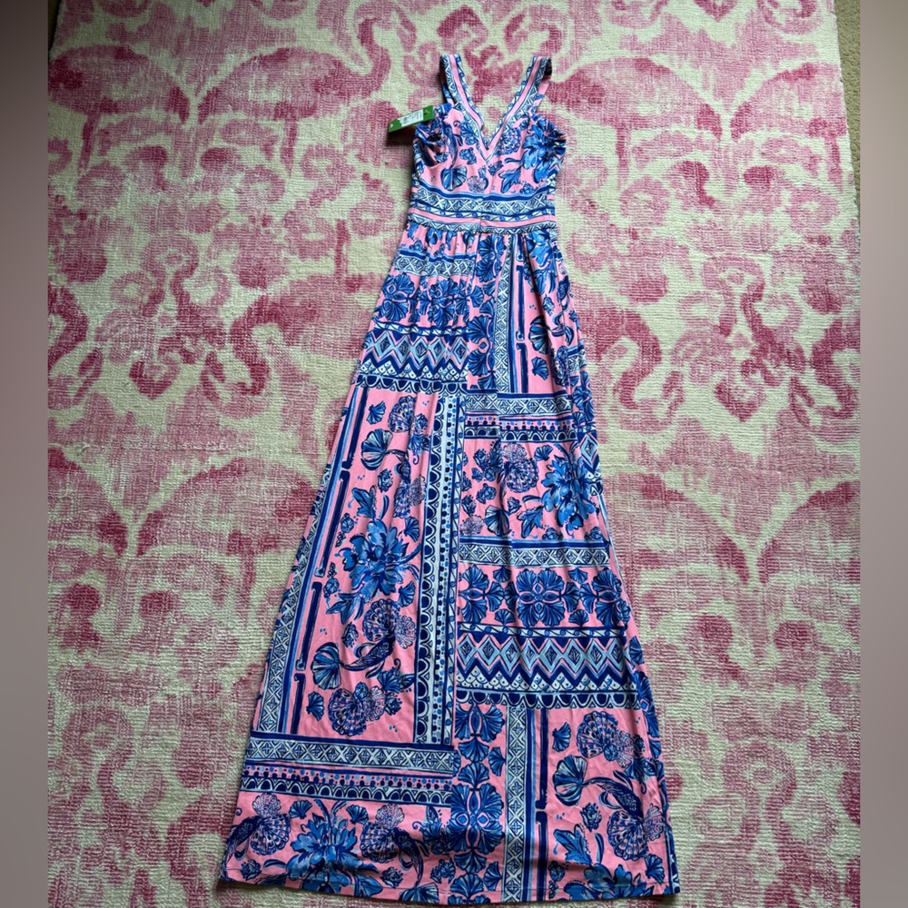 NWT Lilly Pulitzer Taryn Maxi Dress SZ XXS Melon Fig Ginger Jar - Picture 12 of 16